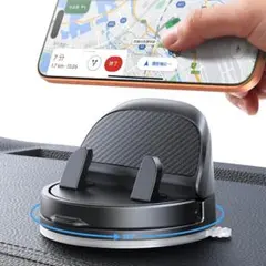 スマホホルダー 車 安定性 車載ホルダー 片手操作脱着簡単360度回転多角度調節