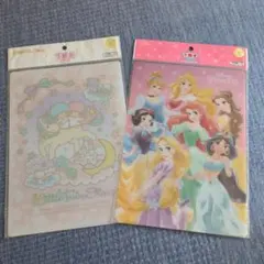 リトルツインスターズ ディズニープリンセス 下敷き 2枚セット