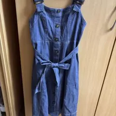 【改造あり】デニムブルー キャミワンピース ボタン付き