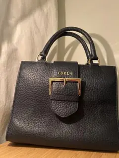 【FURLA】ネイビーレザー ショルダーバッグ