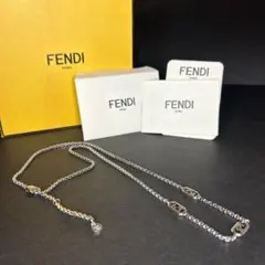 美品 FENDI（フェンディ）オーロック FFロゴ チェーンネックレス シルバー