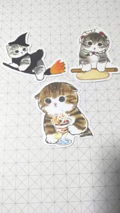 猫のイラスト ステッカー 3枚セット