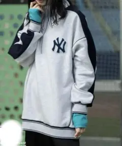 レプシィム　MLB ハーフジップ配色プルオーバー