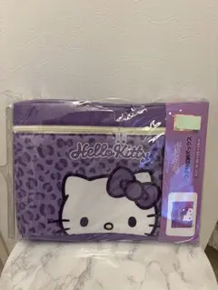 アベイル　サンリオ　ハローキティ　ヒョウ柄　パープル　フタ付収納ボックス