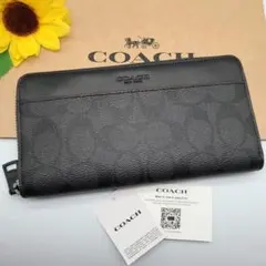 COACH 長財布 新品 ブラック ブラックオックスブラッド 新作カラー メンズ