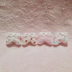 赤ちゃん　お洋服　フリルサロペット桃色四点セット②　リボン