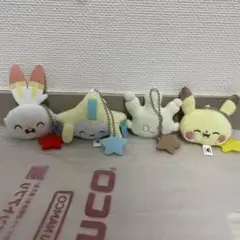 ポケピース フェイスマスコット ぬいぐるみ 4種セット ポケモン キーチェーン