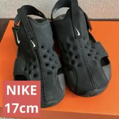 Nike キッズ用 ブラックサンダル 17cm