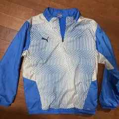 PUMA ハーフジップジャケット 青/白