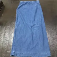 UNIQLO デニムブルー スリットロングスカート M