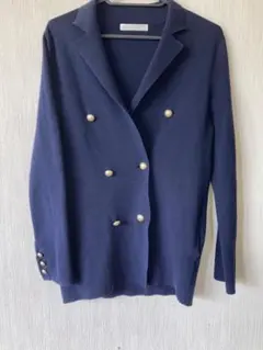 DoCLASSE ネイビー ダブルブレスト ニットジャケットのサムネイル