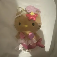 日焼けキティ　マーメイド　人魚　ハローキティ　リール付きマスコット　キーホルダー