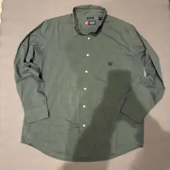 US 古着　CHAPS 長袖シャツ L/G グリーン