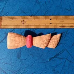 オレンジ系 リボン型 かんざし