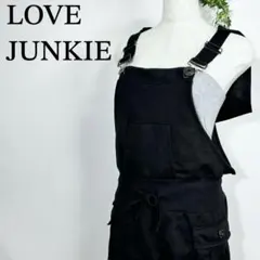 LOVE JUNKIE ブラック サロペット フード 黒 スカート カジュアル
