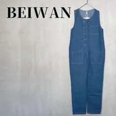 【新品タグ付】BEIWAN　デニムオールインワン　ノースリーブ　ブルー　サイズ1
