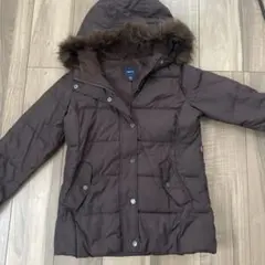 GapKids フード付きブラウンダウンコート 160cm