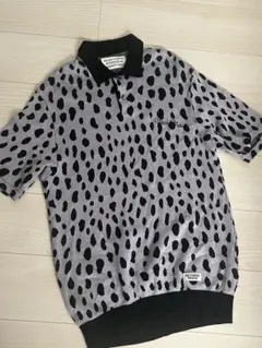 WACKO MARIA 24SS パープルLEOPARD KNIT ポロシャツ