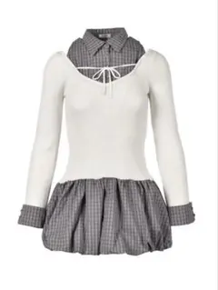 新品タグ付き RUE FRILL KNIT bibiy ネイビー - メルカリ