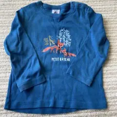 PETIT BATEAU 青い長袖Tシャツ 18m
