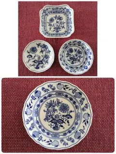 カールスバード ブルーオニオン プレート&ボウル 4点セット