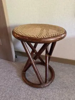 昭和レトロ ビンテージ 円形スツール 味わい深い古道具 和室 アジアン