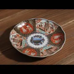 お値下げしました、三枚組 古伊万里 色絵 紅毛人 南蛮人 八角豆皿①