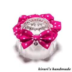 No.56 猫の首輪(水玉・濃ピンク)サイズ調整可能