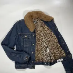 D&G ドルチェアンドガッバーナ　デニム　ジャケット　レオパード　ファー　XLのサムネイル