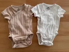 H&M オーガニックコットンロンパース 2枚セット　半袖