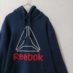 Reebok リーボック ビッグロゴ プルオーバーパーカー ネイビー　S