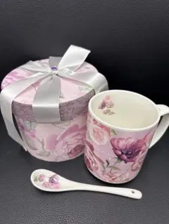 【新品未使用】サマーリバー　花柄 マグカップ ギフトボックス入り