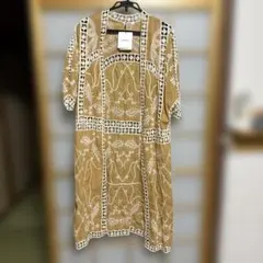 オズモーシス　刺繍ロングカーディガン　イエロー