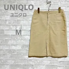 ユニクロ UNIQLO コーデュロイスカート 膝丈 ベージュ 66サイズ 綿混