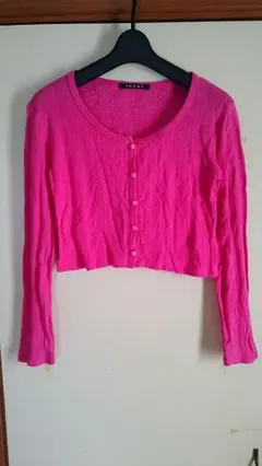 INGNI イング ショート丈カーディガン ボレロ ショッキングピンク