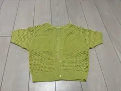 GU ライムグリーン カーディガン Mサイズ 半袖