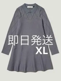 【GU】2ピースニットミニワンピース　GU×rokh グレー　大人気　おしゃれ