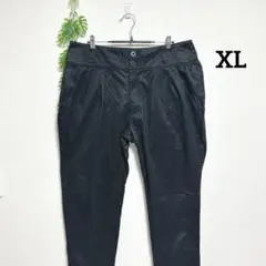 GUジーユー・XL タック入り カーゴパンツ カジュアルパンツ ブラック