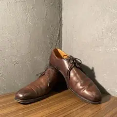 英国製 旧ロゴGRENSON プレーントゥ革靴 レザーソール8 1/2 革靴のサムネイル