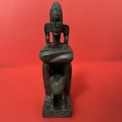 ヴィンテージ　木製アフリカンアート彫刻 置物　人形　民芸品　ウッデンドール