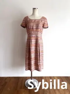 シビラ/Sybilla/ワンピース/半袖/ピンク/L/裏地付き/刺繍/日本製