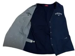 Callaway リバーシブルゴルフベスト ネイビー チェック柄L