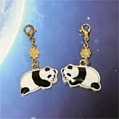♡handmade♡2個セット ごろろん仲良しパンダちゃん♡ミニチャーム