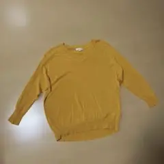 タイムセール☆PLST オレンジVネック コットン長袖ニット M