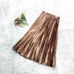 B1890【ローリーズファーム】サテン プリーツロングスカート/ふんわり/上品