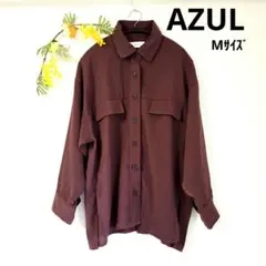 【オーバーサイズなゆったりシャツ✨】 えんじ色 AZUL M