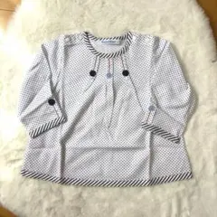 新品未使用 familiar ドット柄 刺繍 夏 長袖 70cm