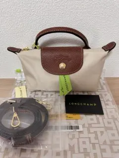 LONGCHAMP ショルダーバッグ プリアージュ ミニバッグ オフホワイト