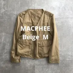 ✴︎✴︎MACPHEE ジップノーカラージャケット　カーキベージュ✴︎✴︎のサムネイル