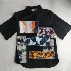 MSGM パッチワーク 半袖シャツ 黒のサムネイル